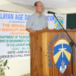 The chief guest Shri T T C Marak (Rted IFS), Chairman, State Environment Impact Assessment Authority speaking during the event